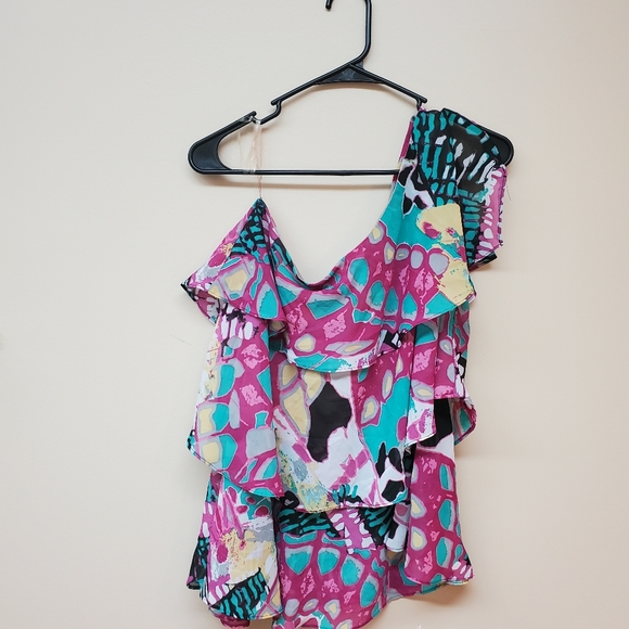 Bisou Bisou One Shoulder Blouse - Picture 1 of 4